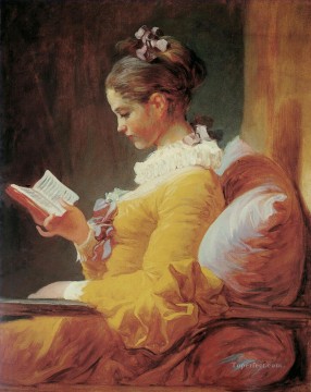  Fragonard Canvas - Young girl reading Jean Honore Fragonard
